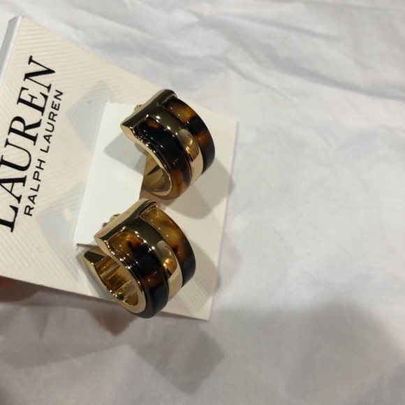 Lauren Ralph Lauren tortoiseshell half moon cuff earrings‎ brand new - Picture 15 of 16